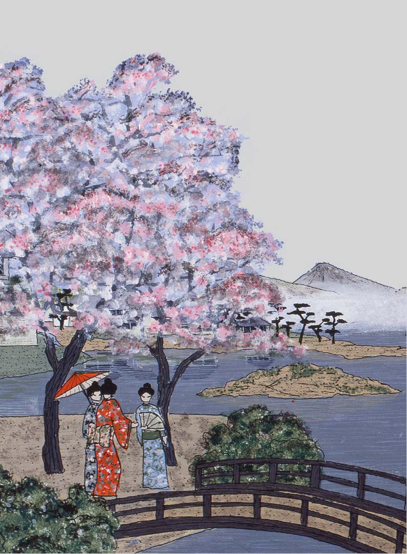 Montage de tableau du Japon fleuri par Granick