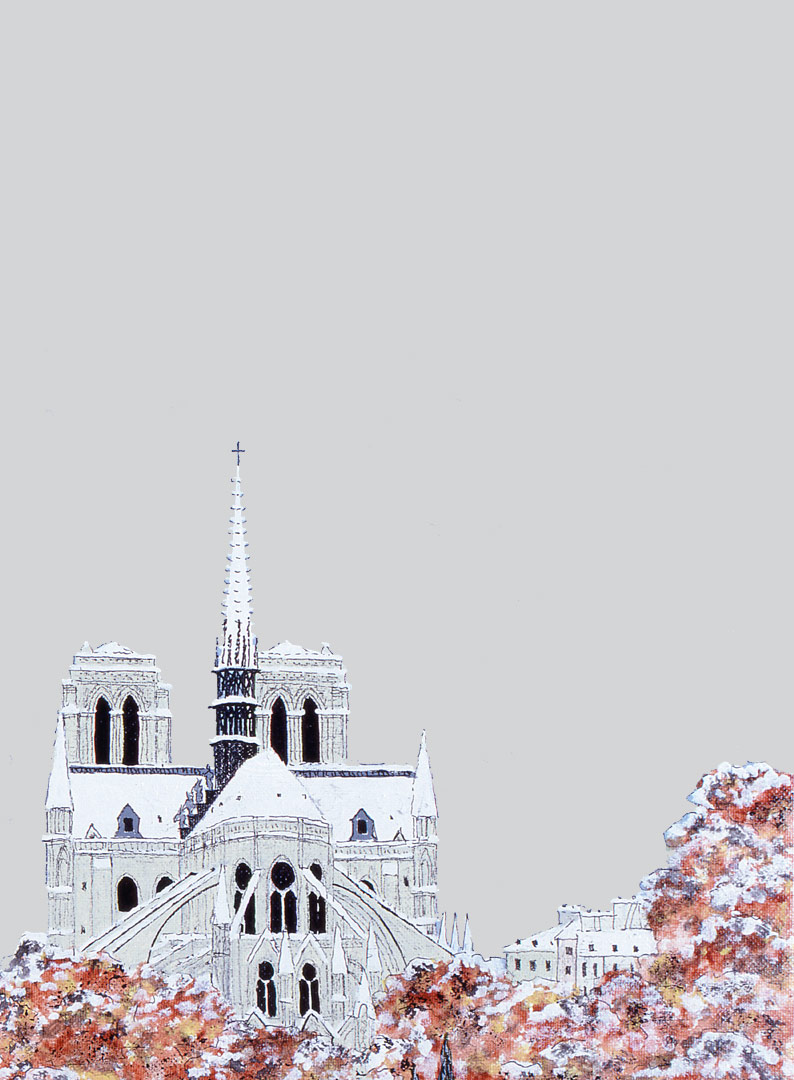 Montage de tableau de lNotre Dame en Hiverpar Granick