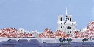 miniature de Chevet de Notre Dame sous la neige