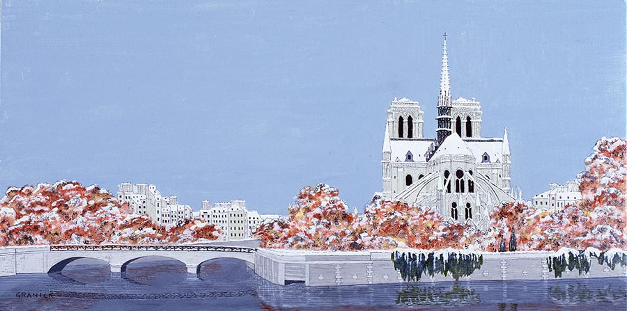 Chevet de Notre Dame sous la neige