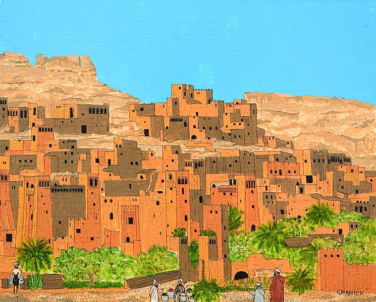 Tableau naïf. Granick. Ksar Ait Benhadou