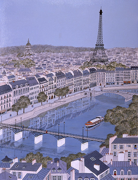 Tableau naïf. Granick. La Tour Eiffel