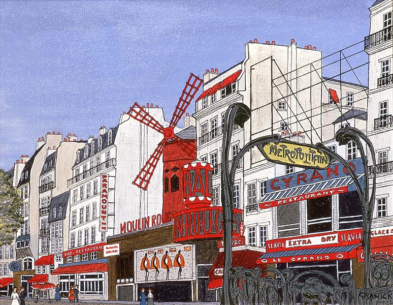 Tableau naïf. Granick. Le Moulin Rouge 2