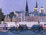 miniature de Tableau naïf. Granick. Le Pont des Arts 2