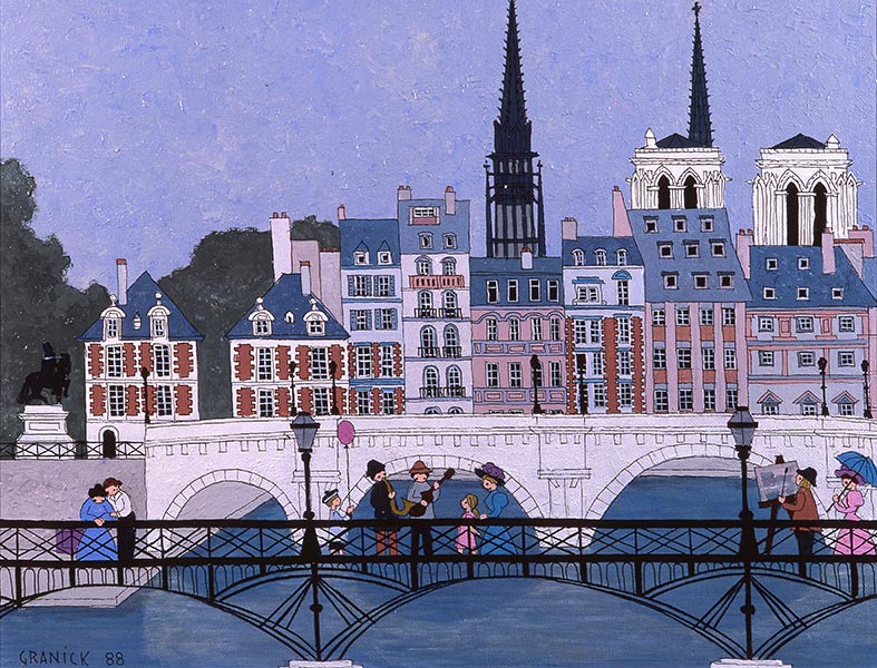 Tableau naïf. Granick. Le Pont des Arts 2