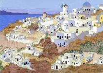 miniature de Tableau Naïf - Granick - Moulins dans les iles Grecques