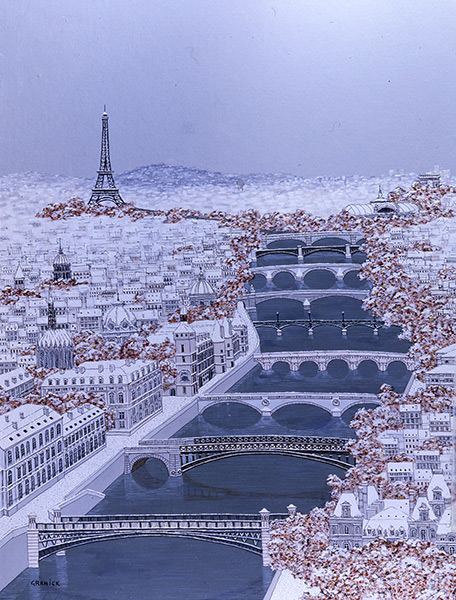 Tableau Naïf - Granick - Paris Blanc