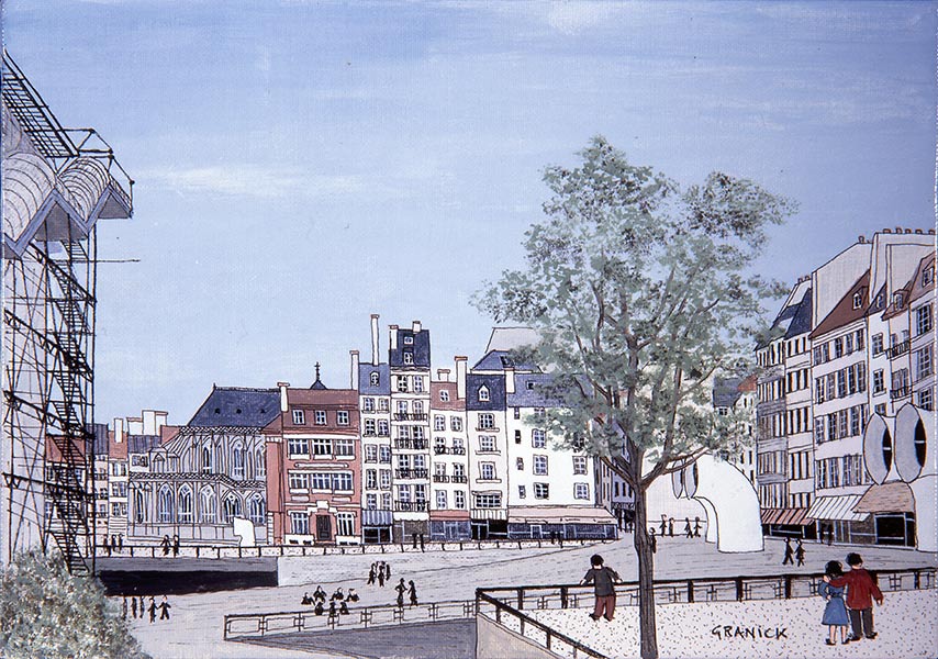 Tableau Naïf - Granick - Parvis de Beaubourg