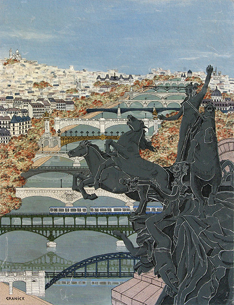 Tableau naïf - Granick - Ponts de Paris