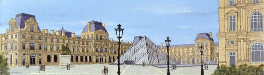 miniature de Tableau naïf - Granick - Pyramide du Louvre