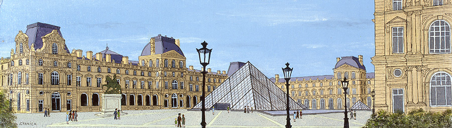 Tableau naïf - Granick - Pyramide du Louvre