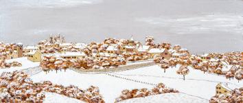 miniature de Tableau naïf - Granick - Taizé sous la neige