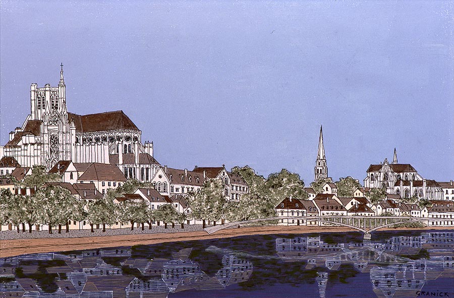 Tableau Naïf - Granick - L'Yonne à Auxerre