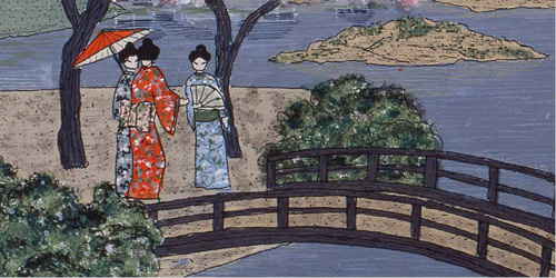 Montage de tableau du Japon fleuri par Granick