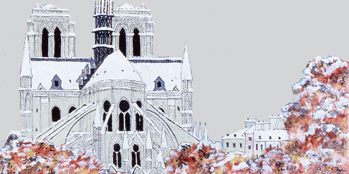 Montage de tableau de lNotre Dame en Hiverpar Granick